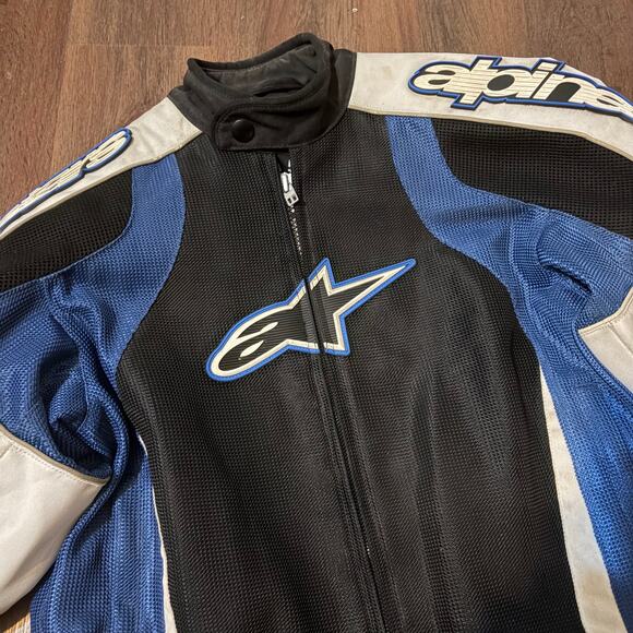 Alpinestars Men’s Textile Mesh Motorcycle Jacket Size Small S  Black/Blue Vented - Picture 3 of 8
